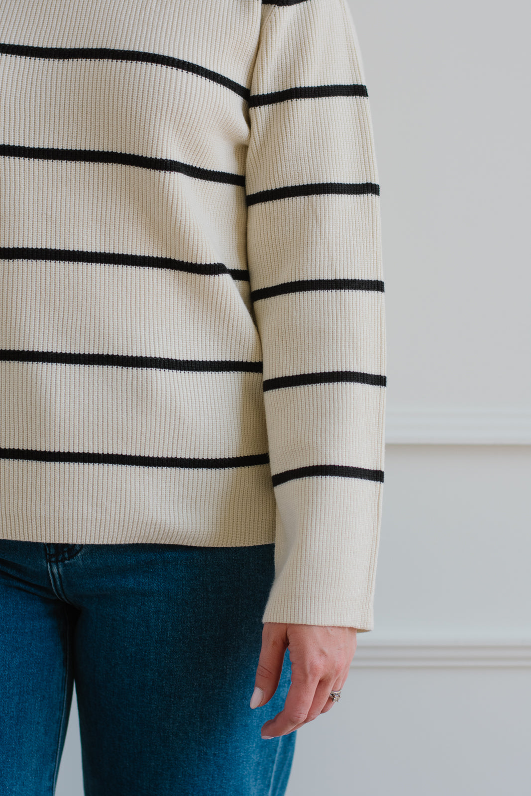 ICHI | Striped Boatneck Sweater