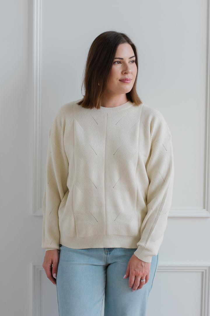 ICHI | Almond Milk Cable Sweater