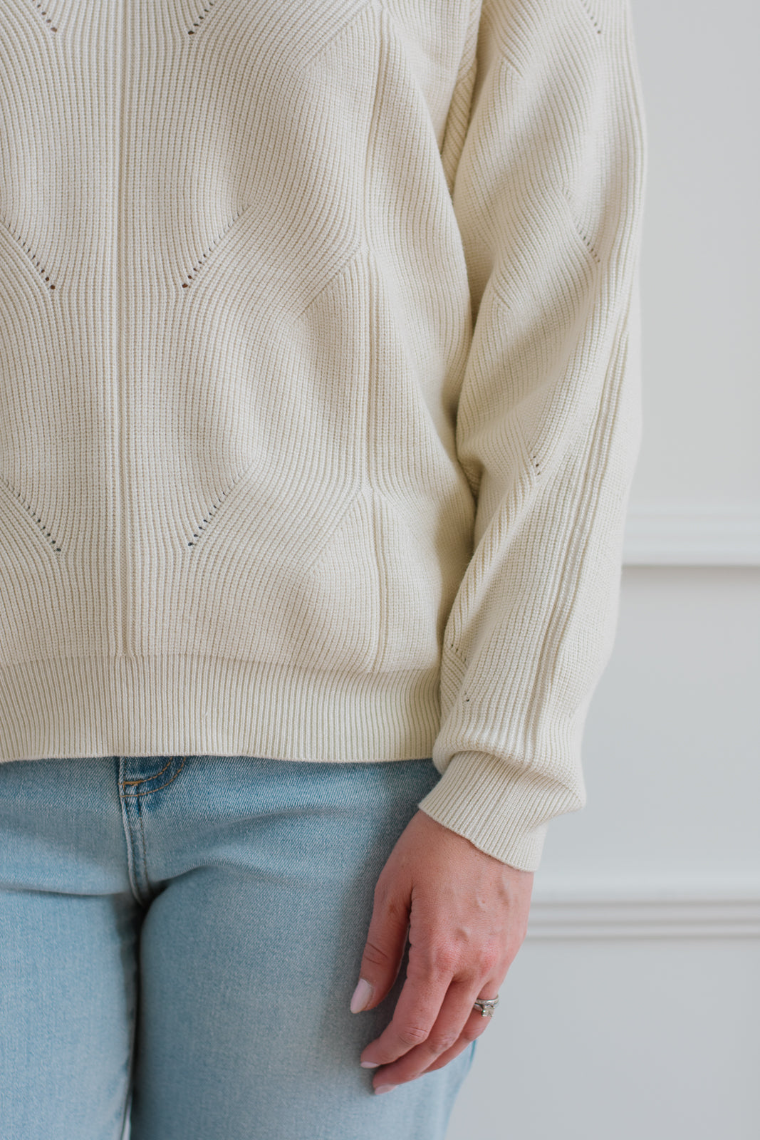 ICHI | Almond Milk Cable Sweater