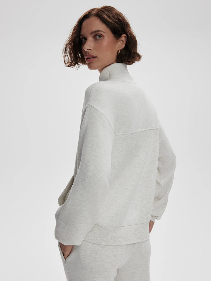 Varley | Celeste Button Through Sweat - Ivory Marl