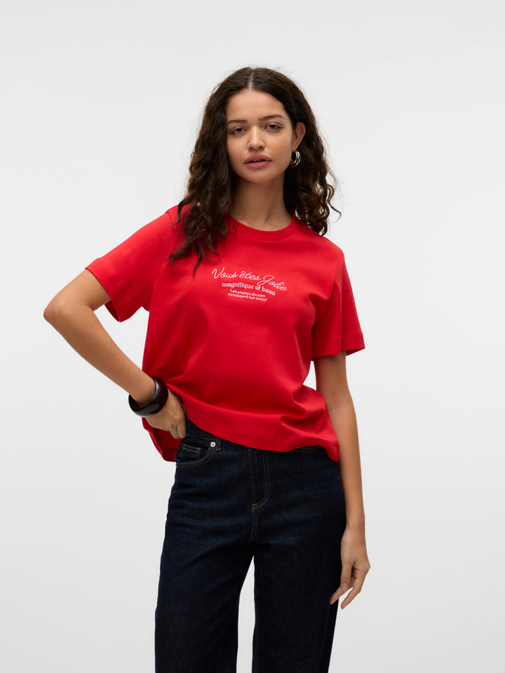 Vero Moda | Mette Boxy Tee - French Red