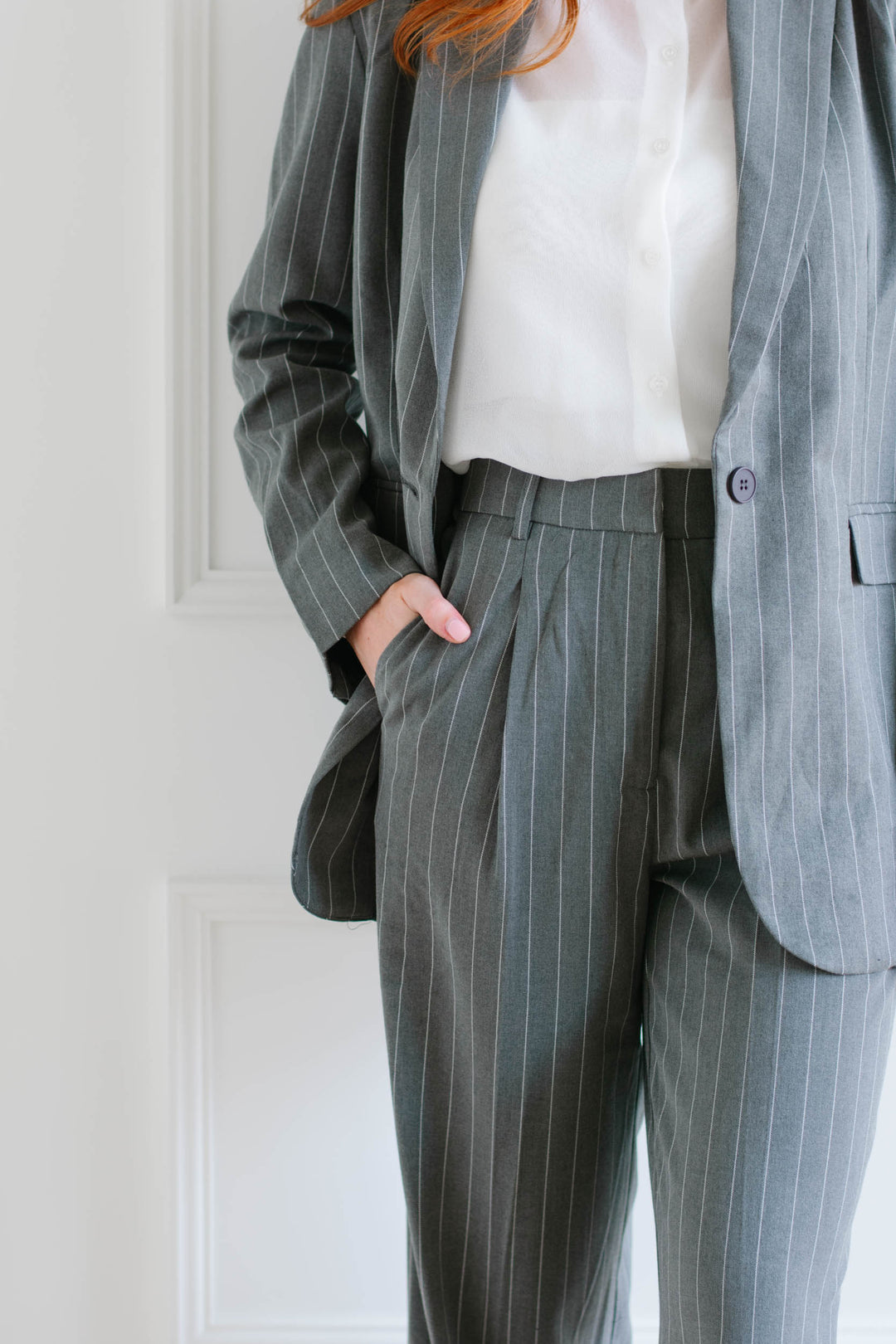 Galium Grey Pinstripe Trouser