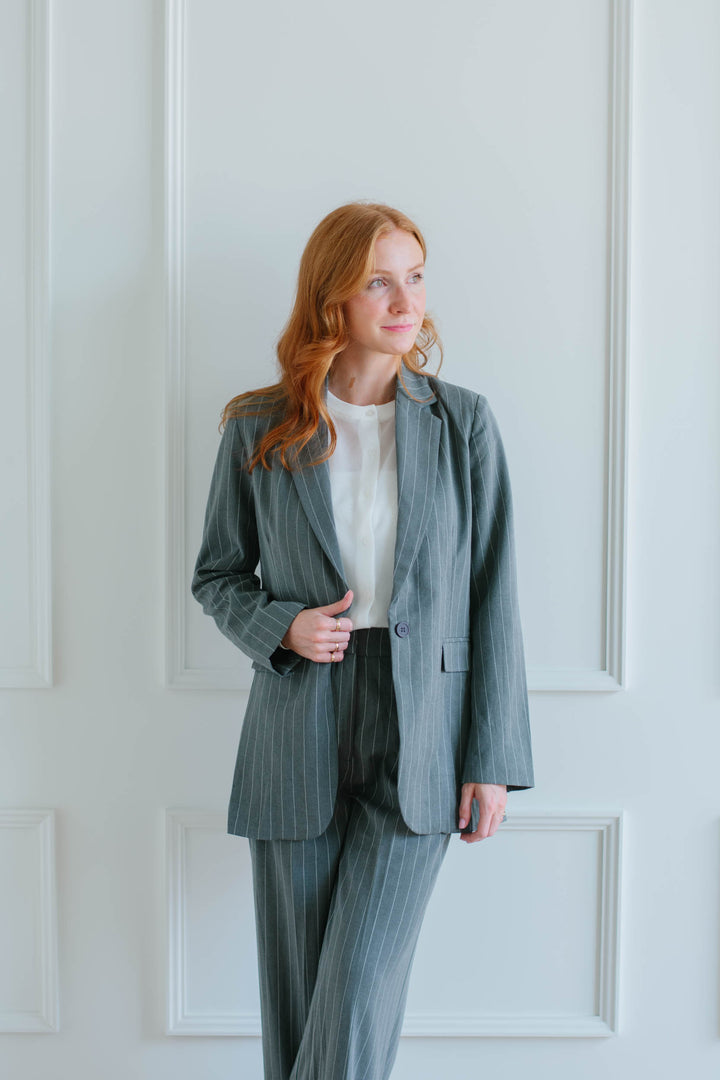 Ilex Grey Pinstripe Blazer