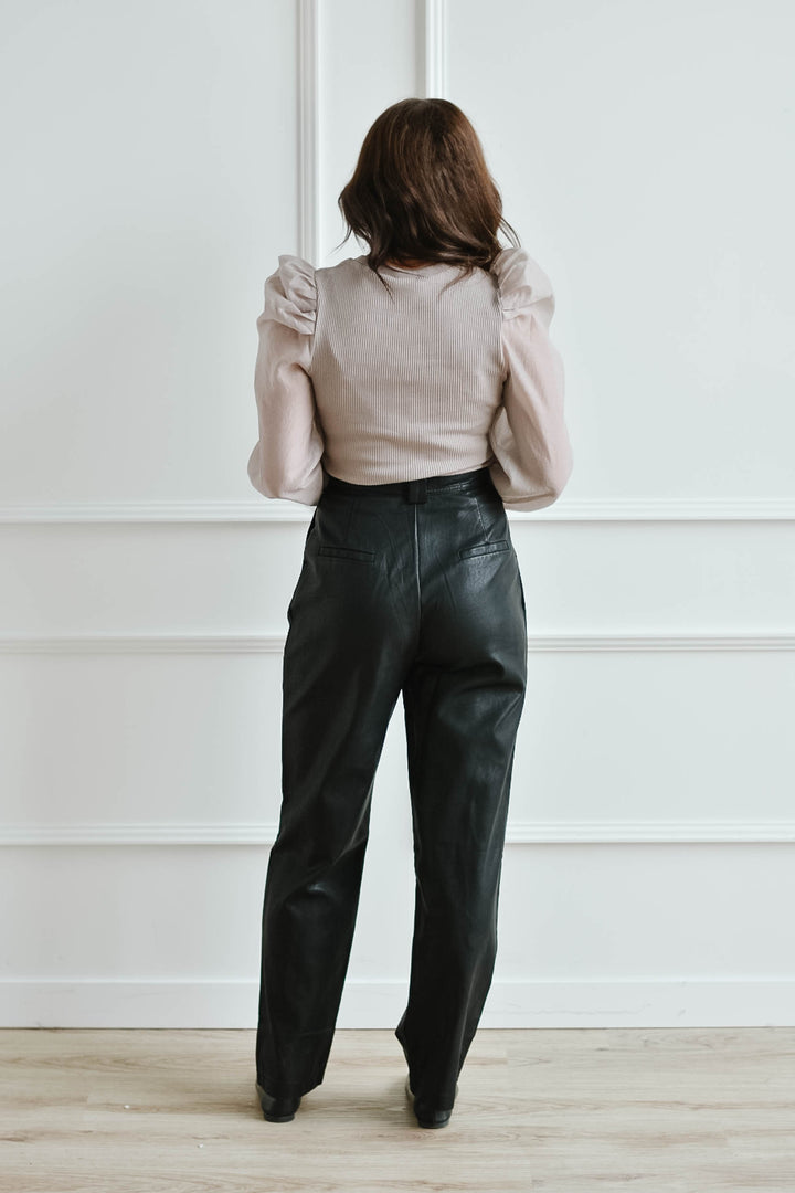 High Waisted Leather Trouser