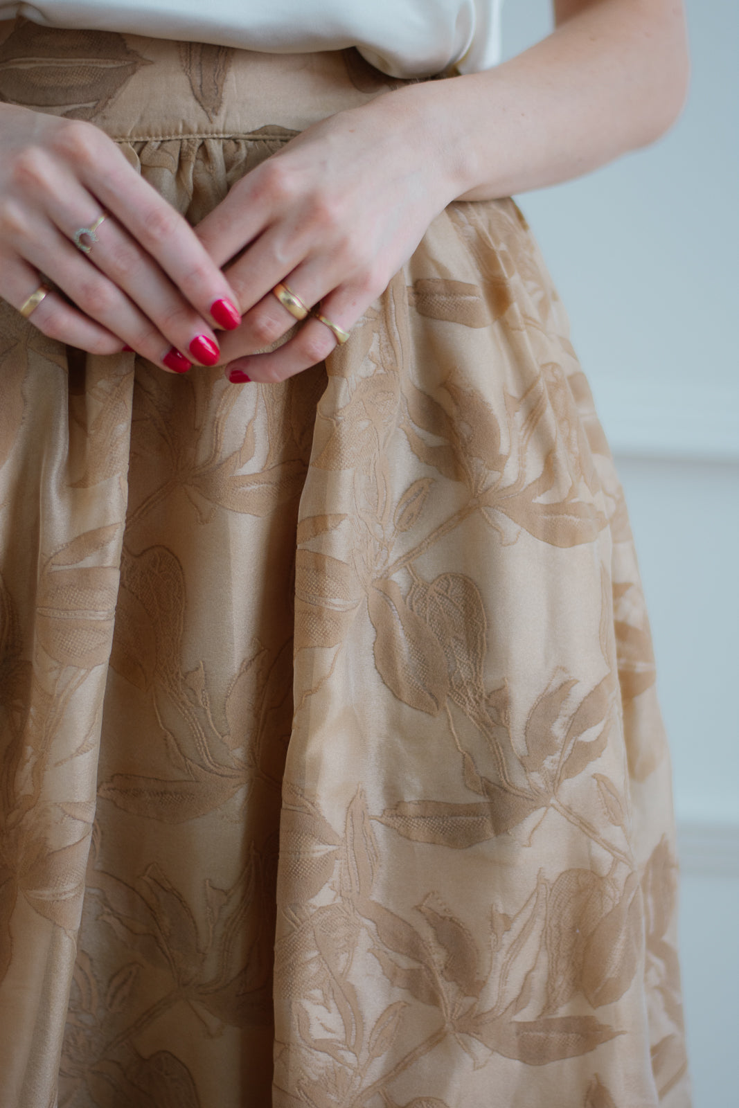 Velvet Organza Midi Skirt