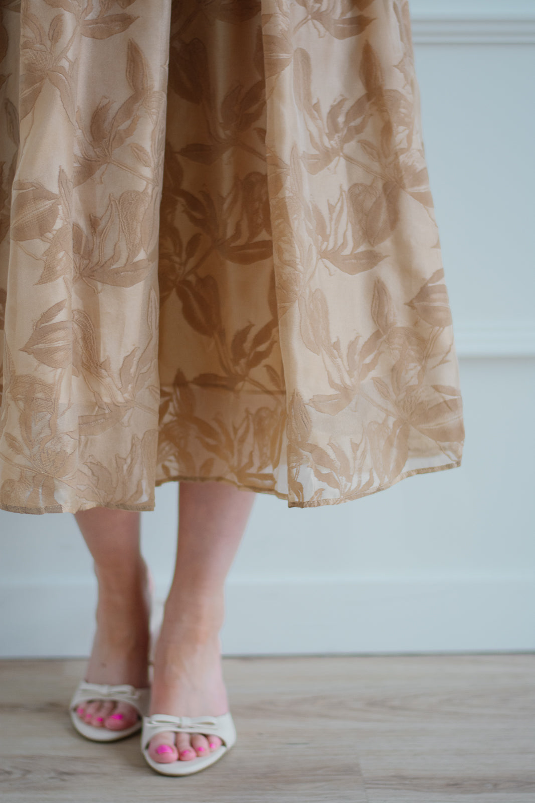 Velvet Organza Midi Skirt