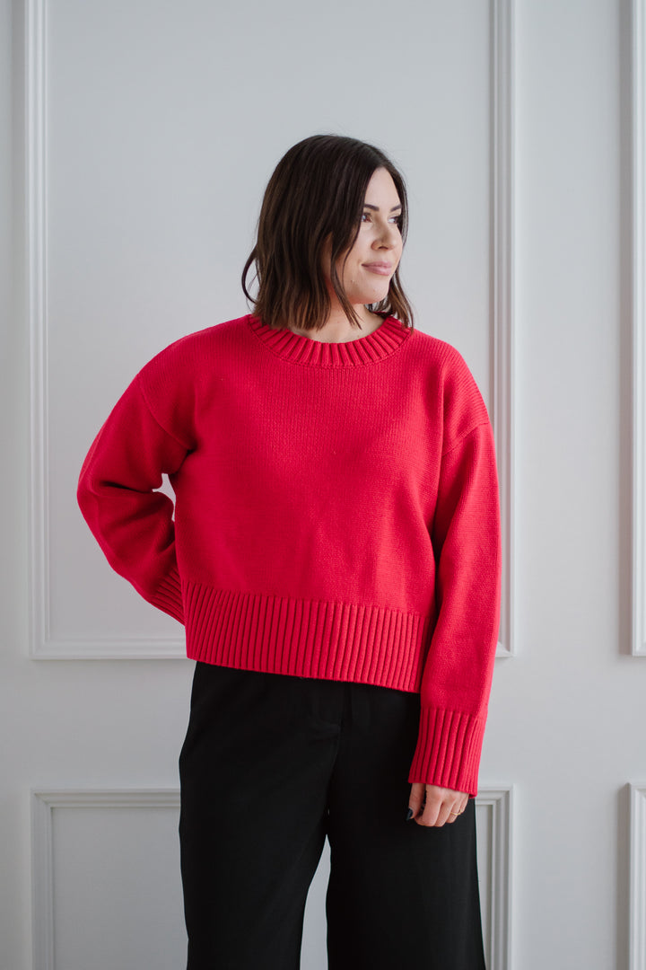 The Asher Sweater  - Cherry