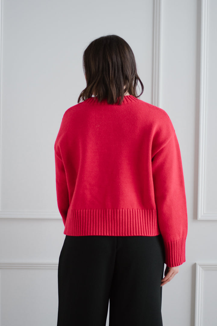 The Asher Sweater  - Cherry