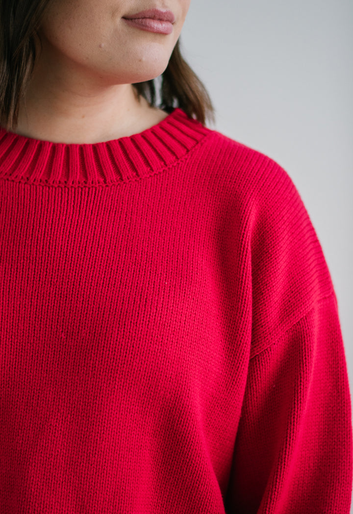 The Asher Sweater  - Cherry