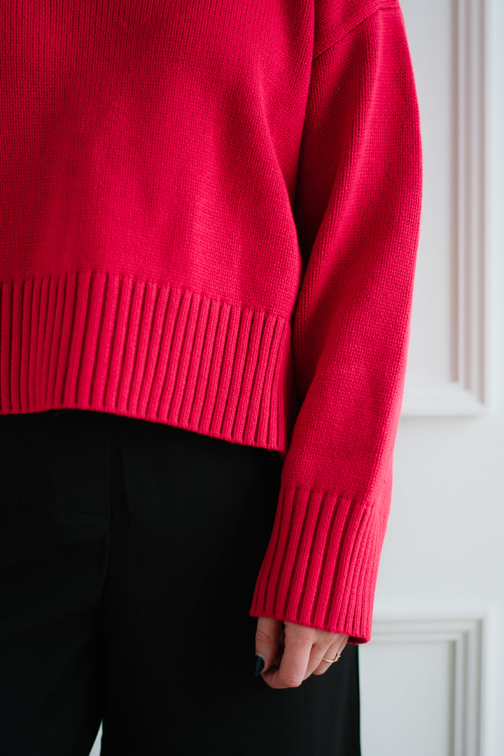 The Asher Sweater  - Cherry