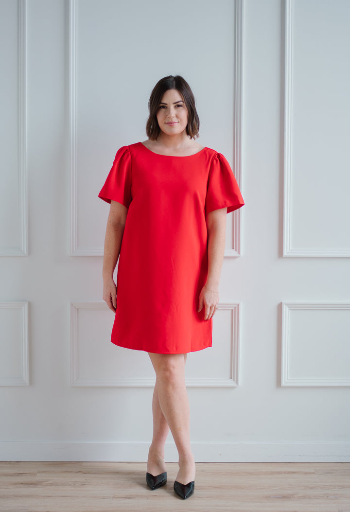 Red Bow Shift Dress