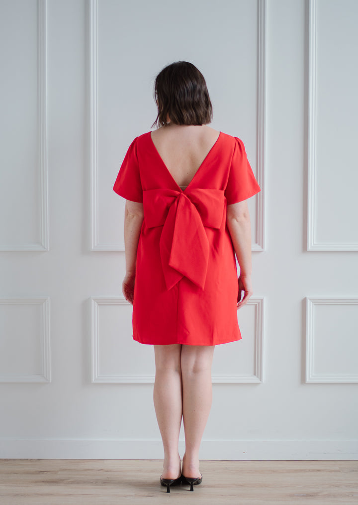 Red Bow Shift Dress