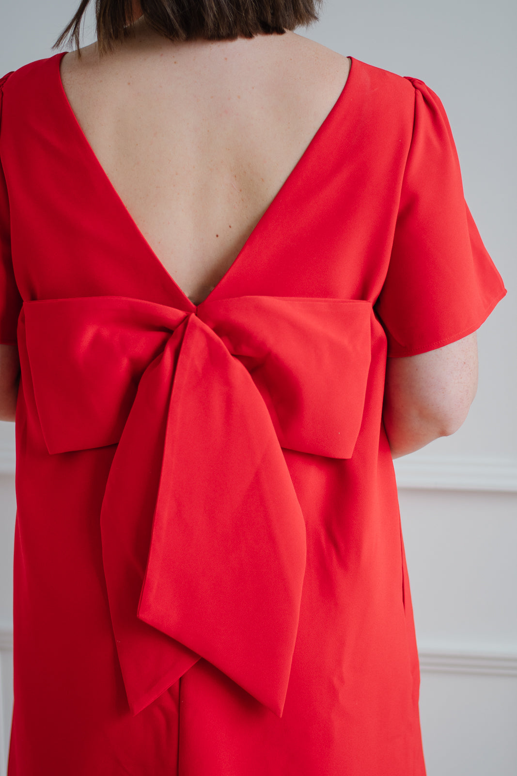 Red Bow Shift Dress