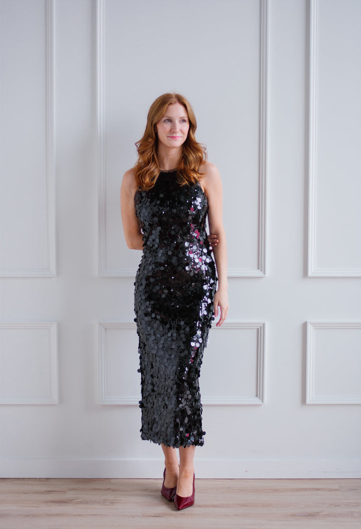 Audrey Black Sequin Maxi