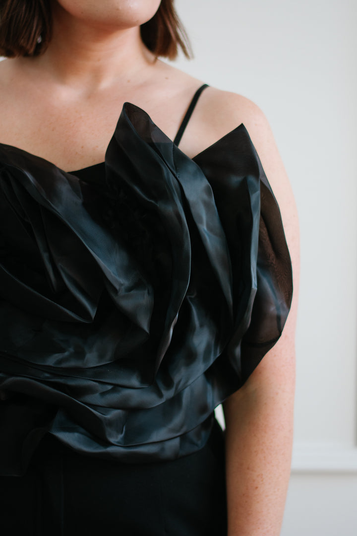 Rosette Cropped Blouse