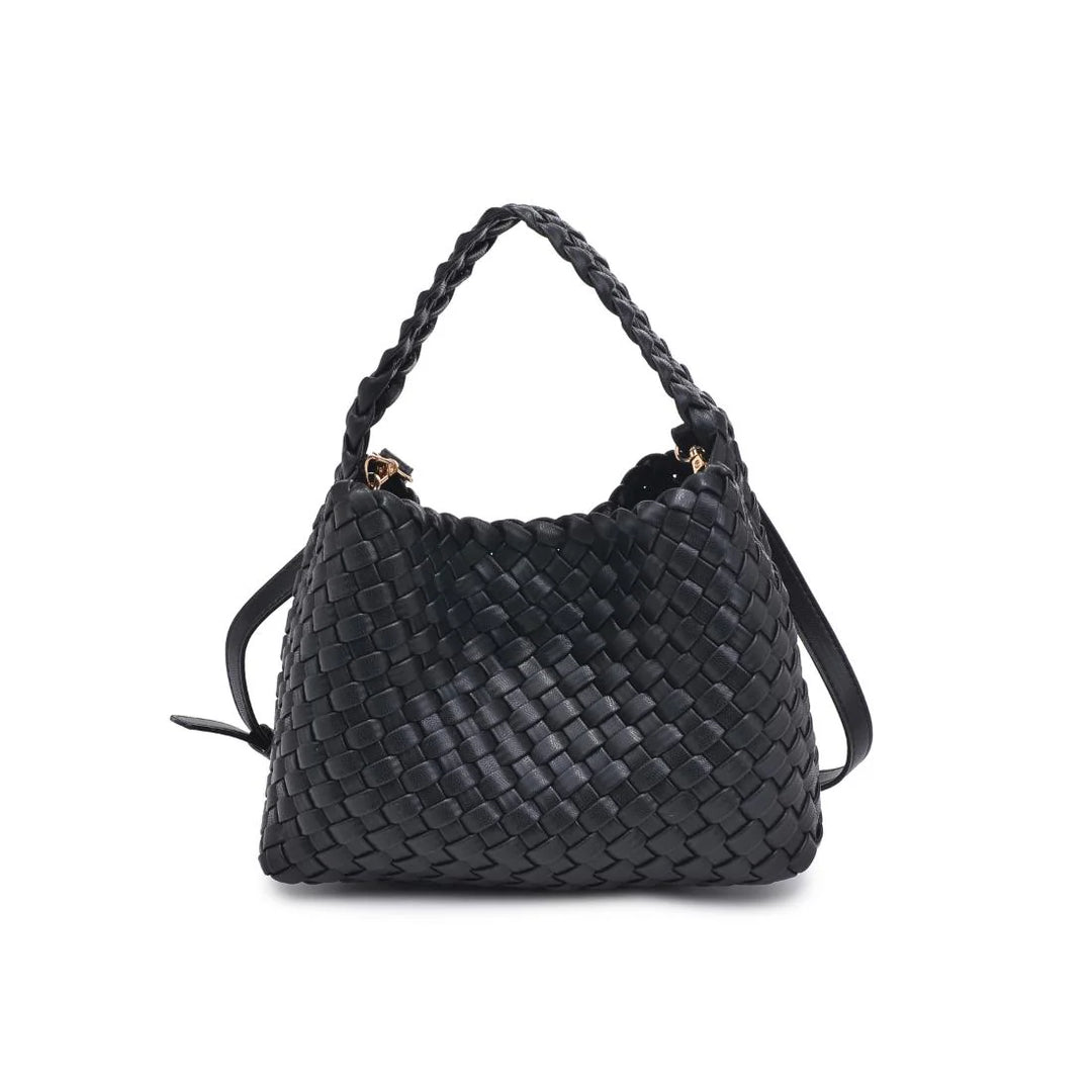 Kaia Woven Hand Bag - Black