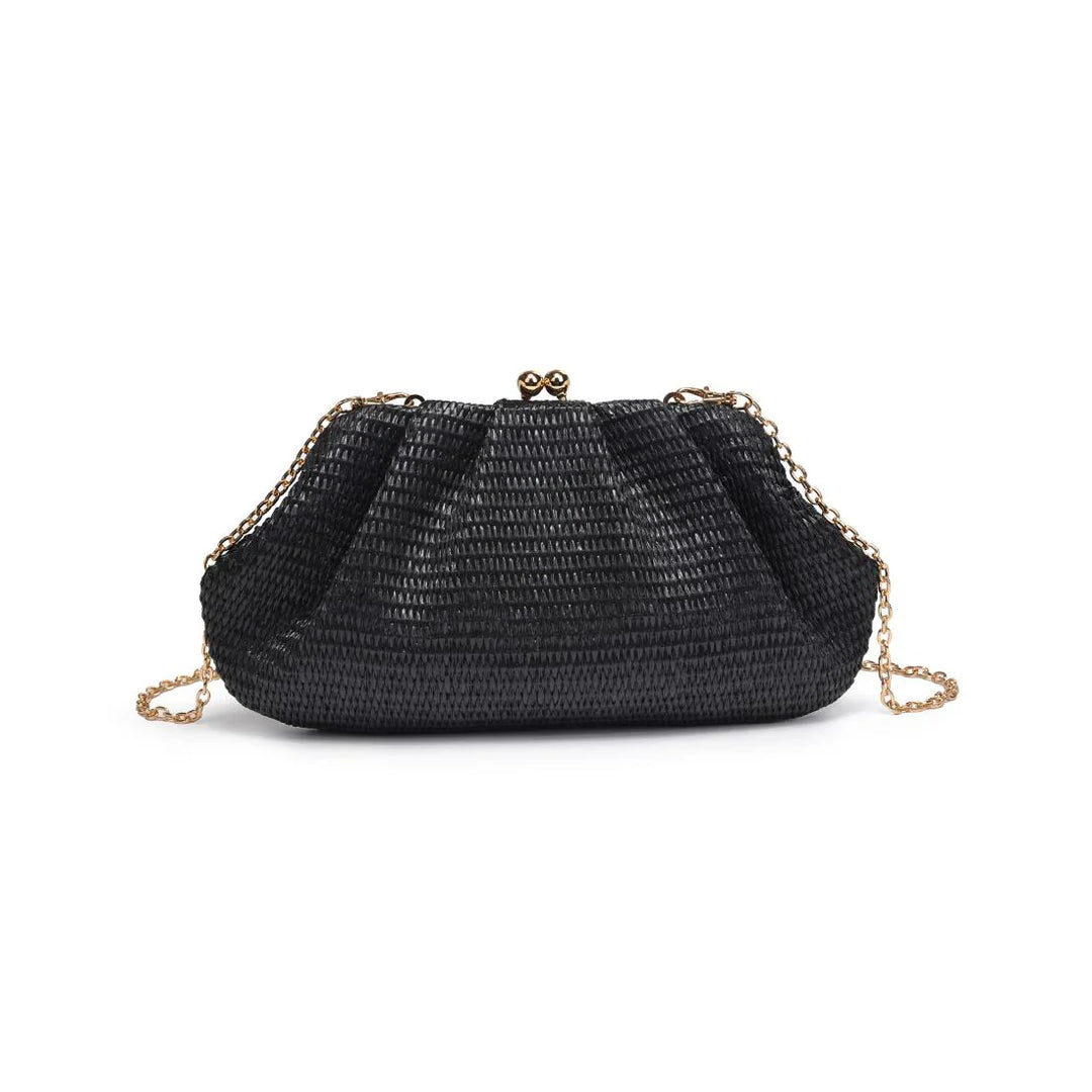 Triana Straw Clutch - Black