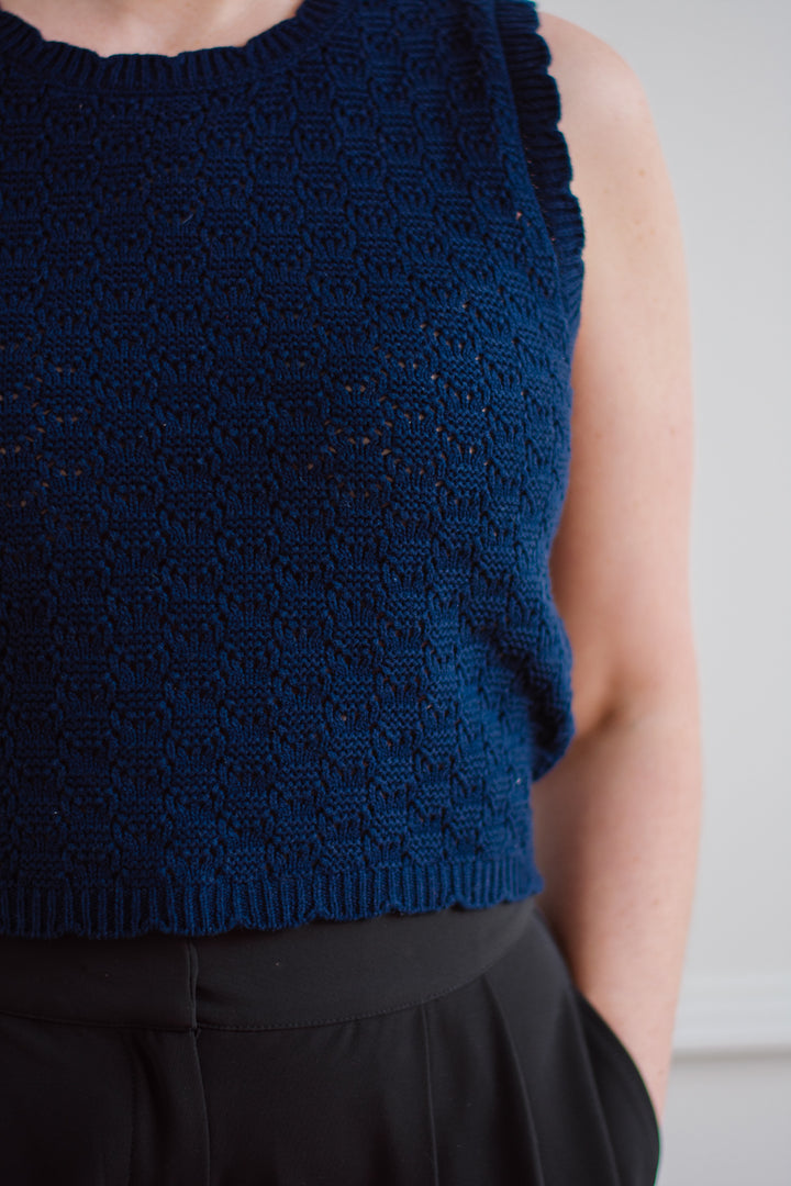 Vero Moda | Jackie Crochet Knit Tank - Navy