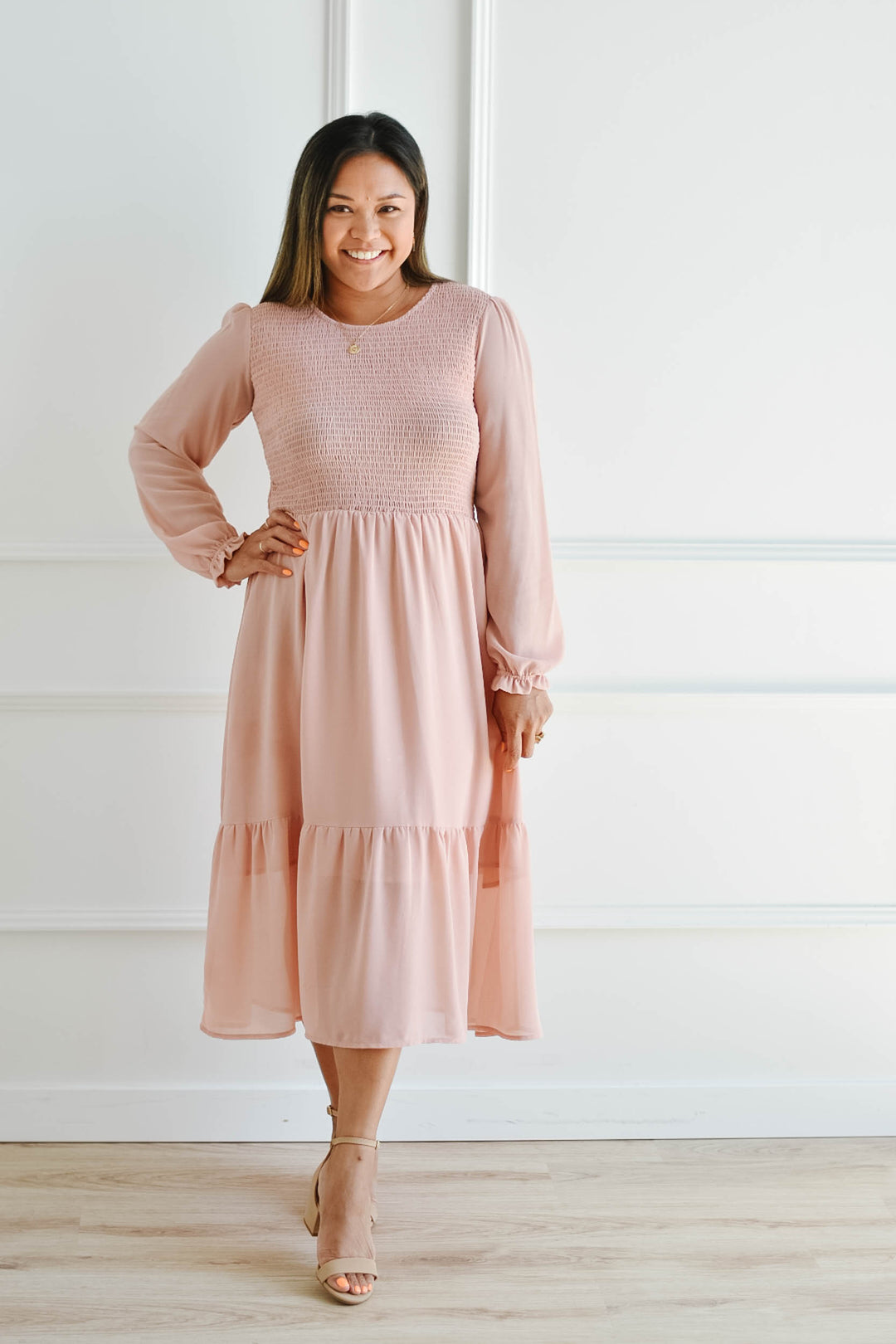 The Grace Midi Dress - Misty Rose