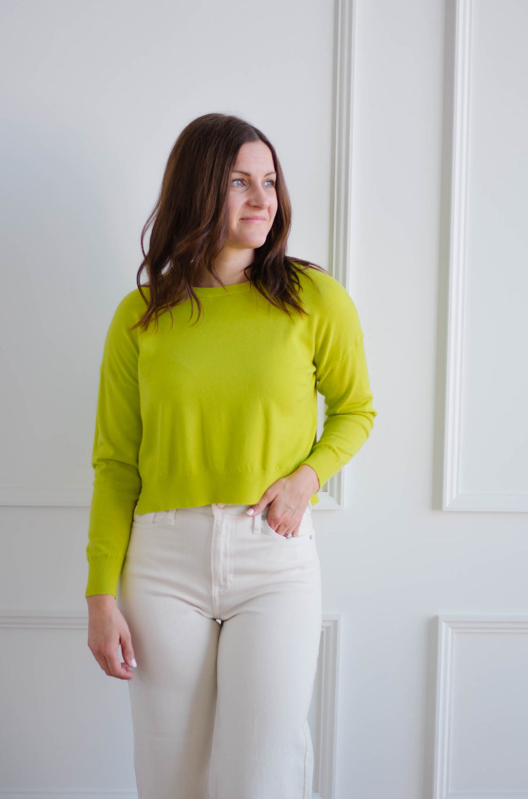 The Polly Sweater - Lime Green