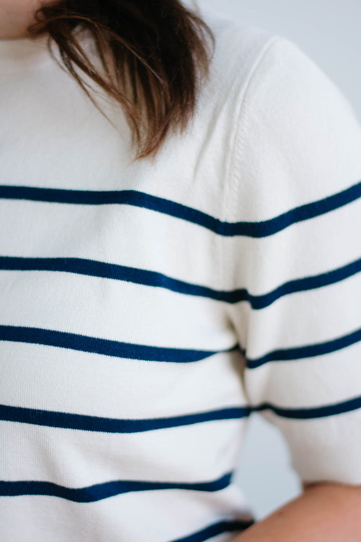Soft Navy Stripe Sweater Tee
