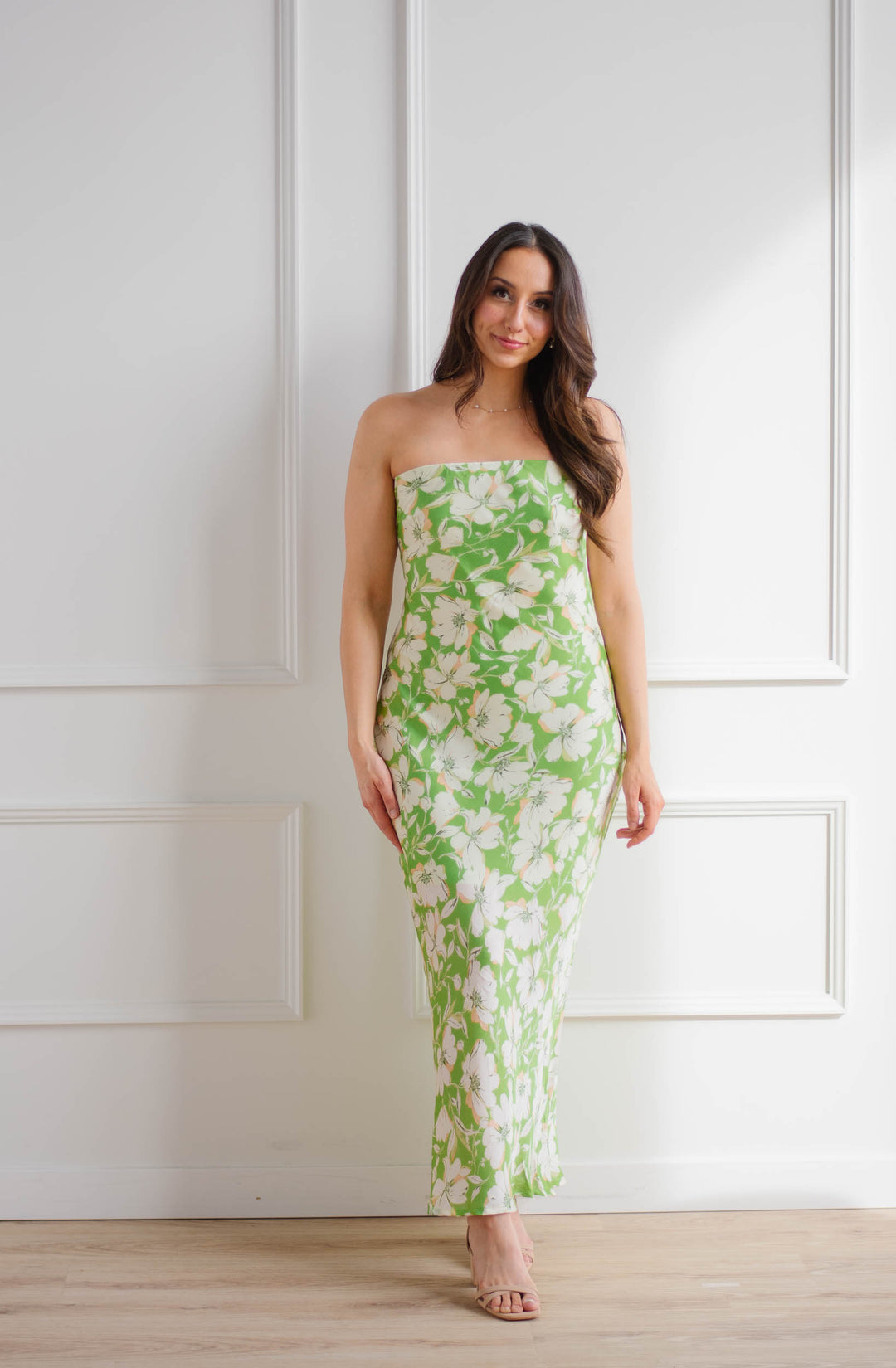 Lime Floral Cowl Maxi