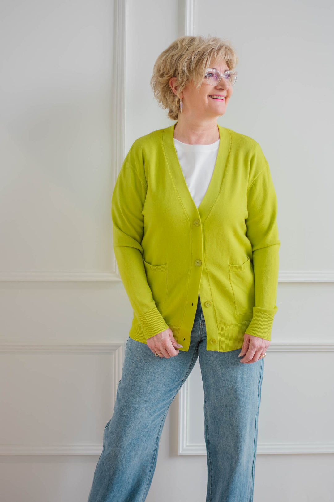 Picasso Cardigan - Lime