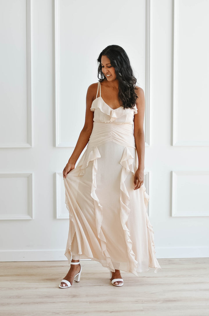 All Ruffled Up Champagne Maxi