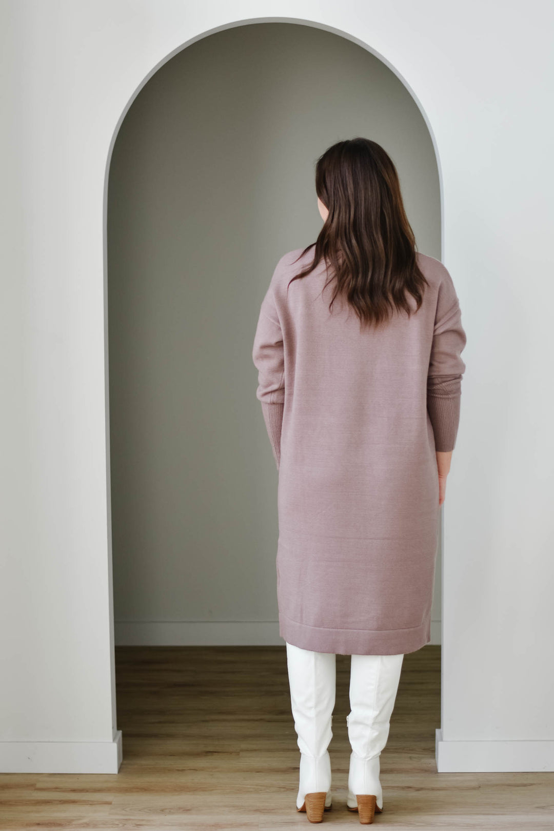 Tanya Sweater Dress-Taupe | XS-XXL