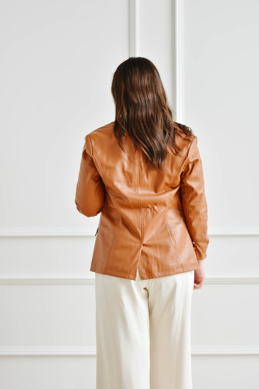 Camel Leather Blazer