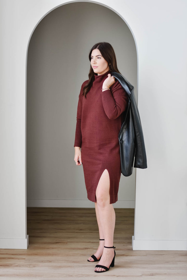 Tanya Sweater Dress- Fudge  | XS-XXL
