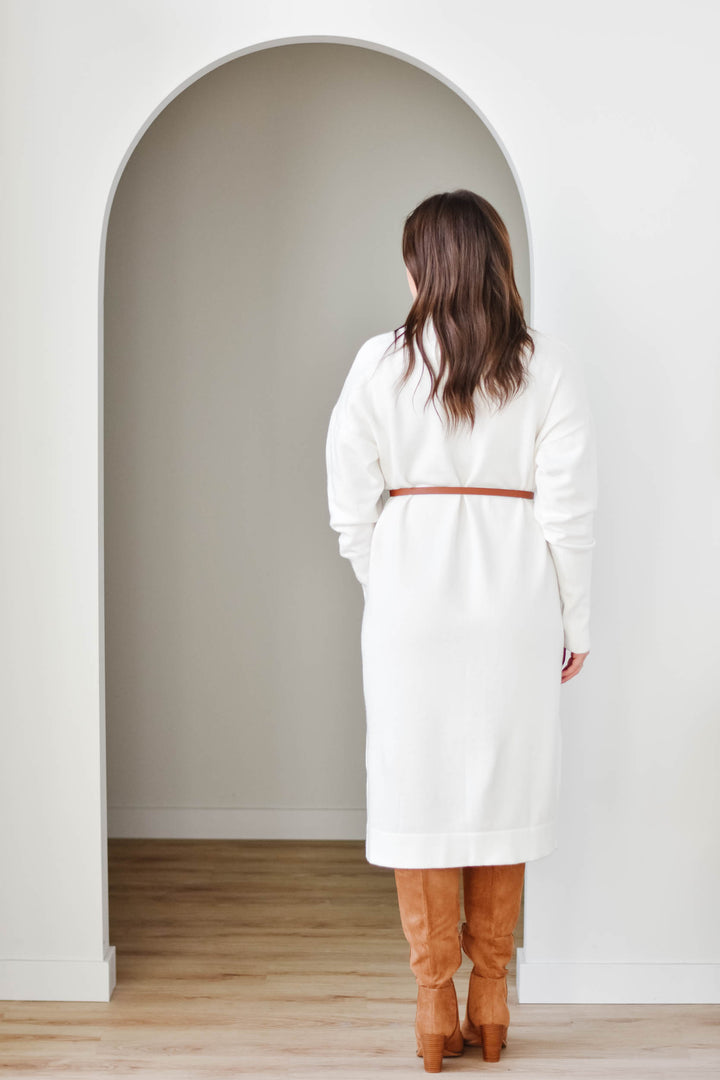 Tanya Sweater Dress-Ivory | XS-XXL
