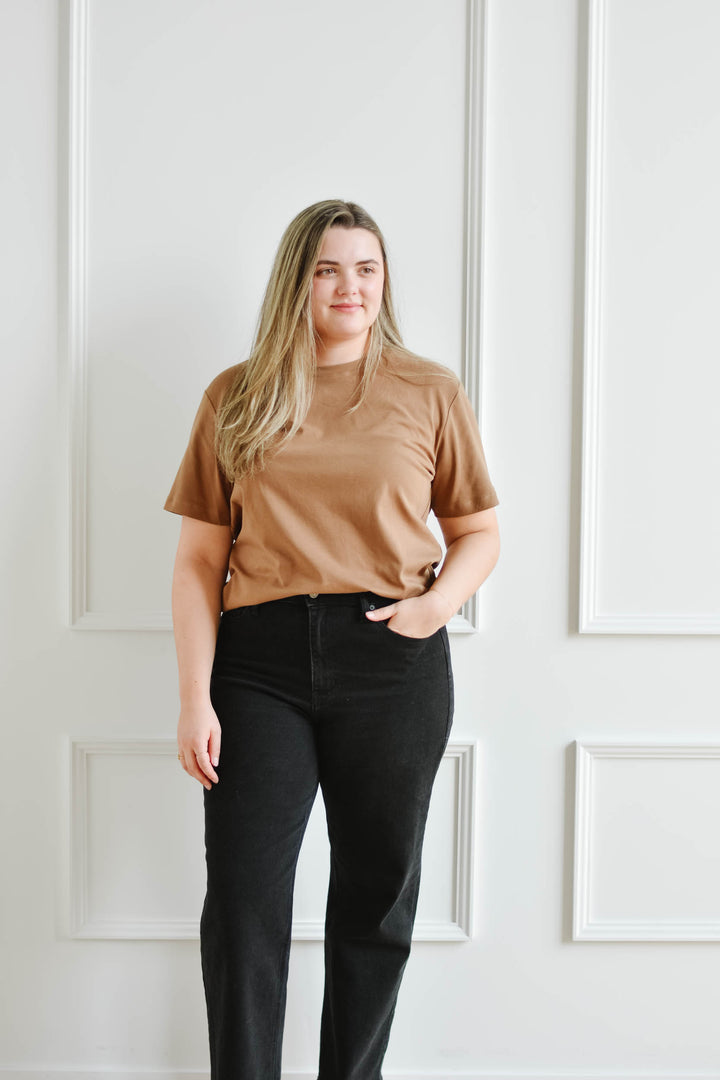 Elevated Boxy Tee - Camel