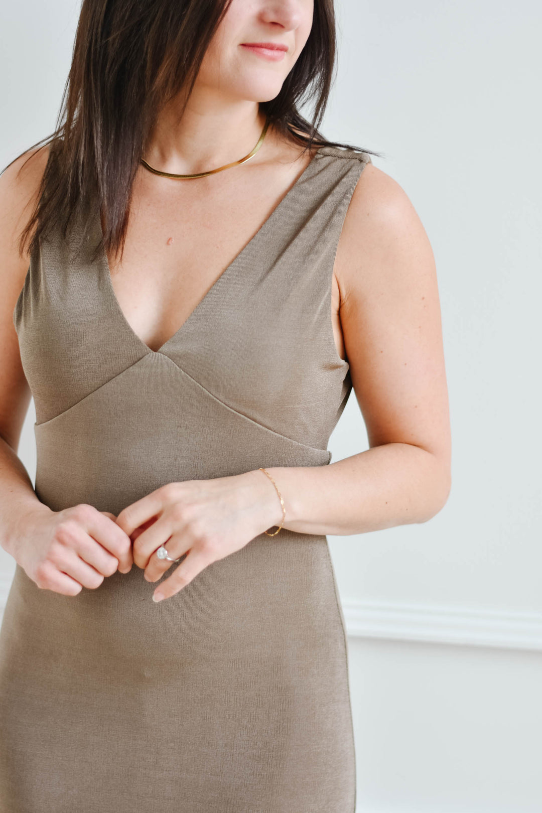 Slinky Cowl Neck Midi