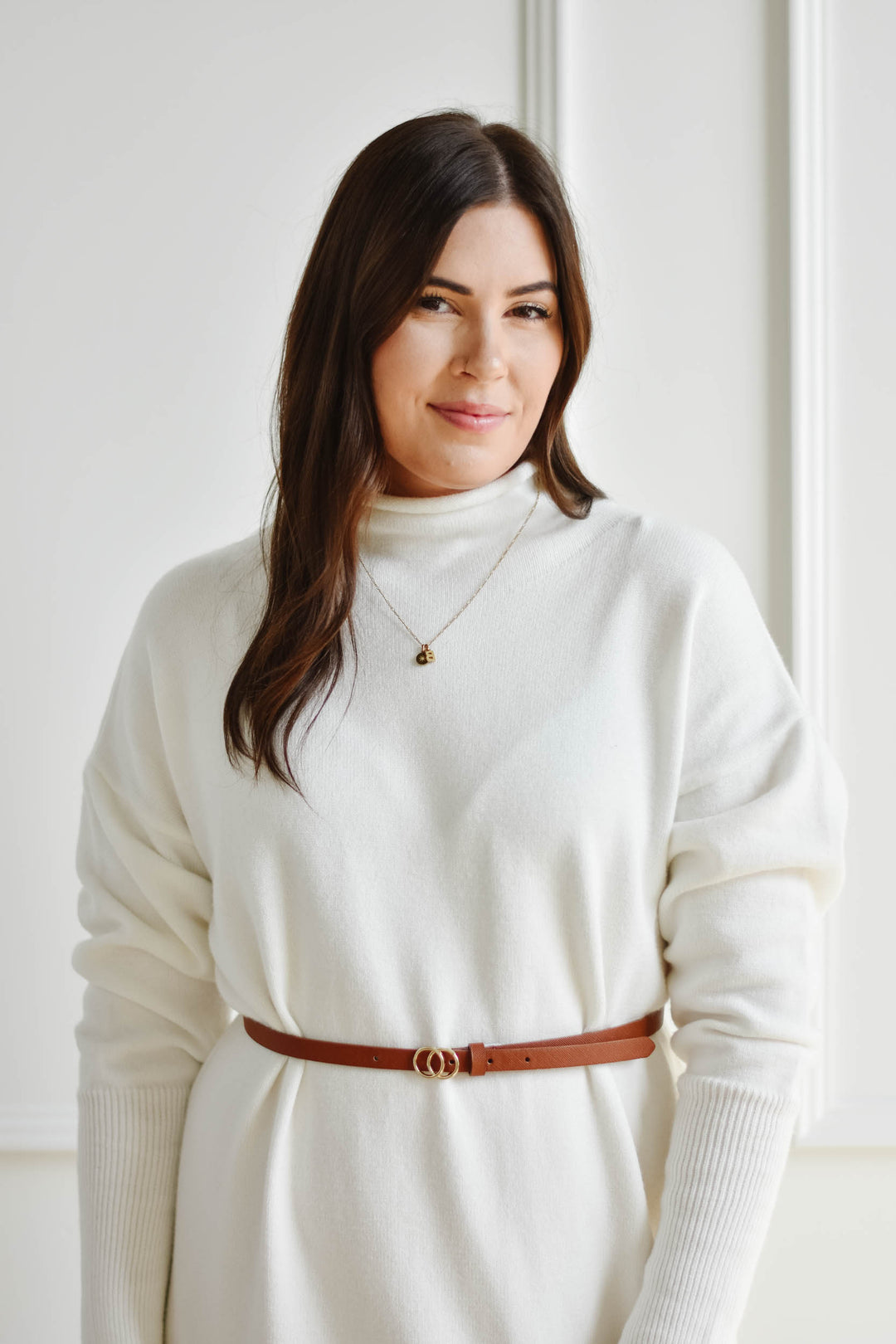 Tanya Sweater Dress-Ivory | XS-XXL