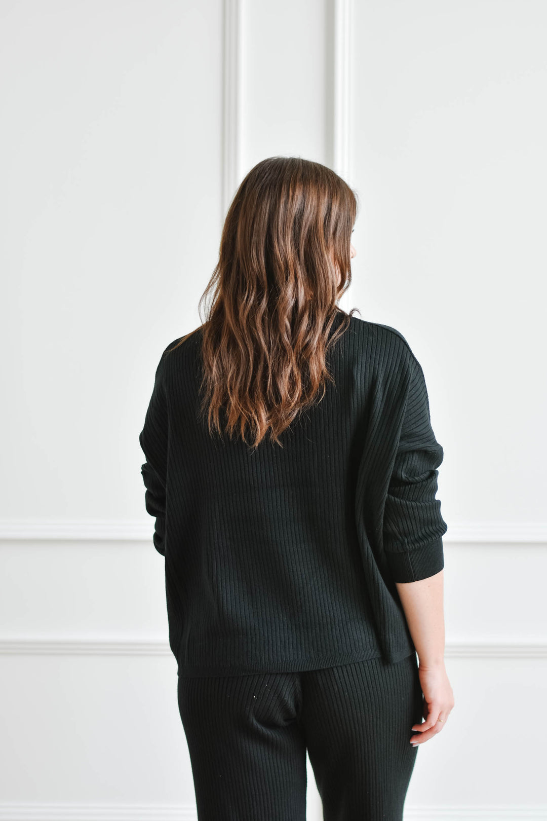 Black Ribbed Lounge Sweater