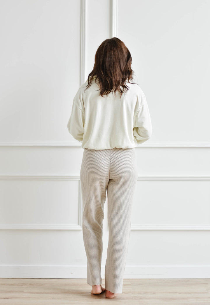 Ribbed Sweater Pant - Oat