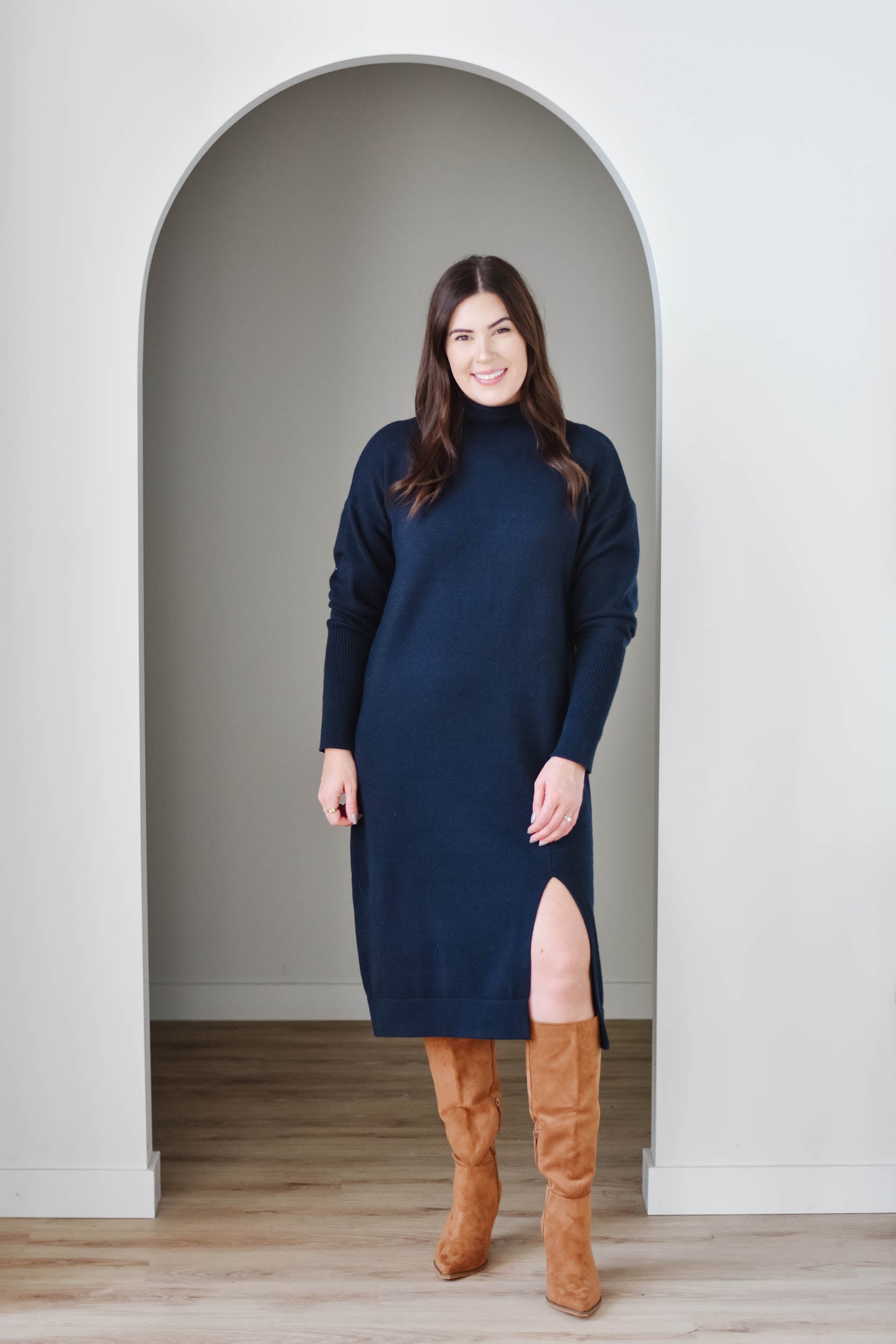 Navy blue dress clearance sweater