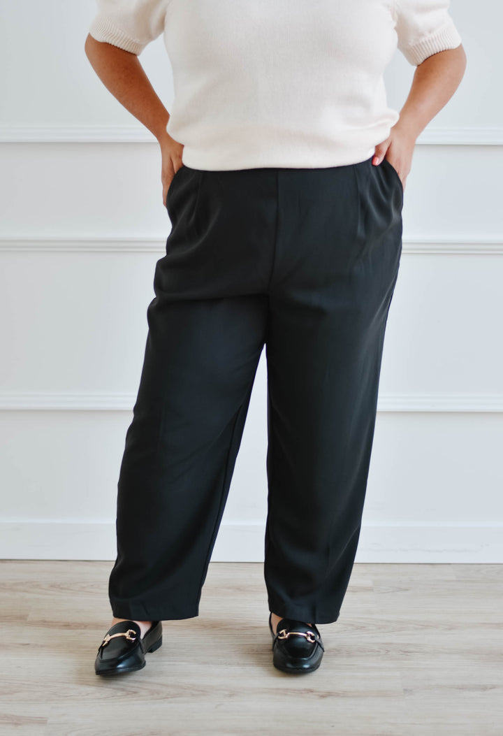 Tapered Black Trousers | XS-3XL