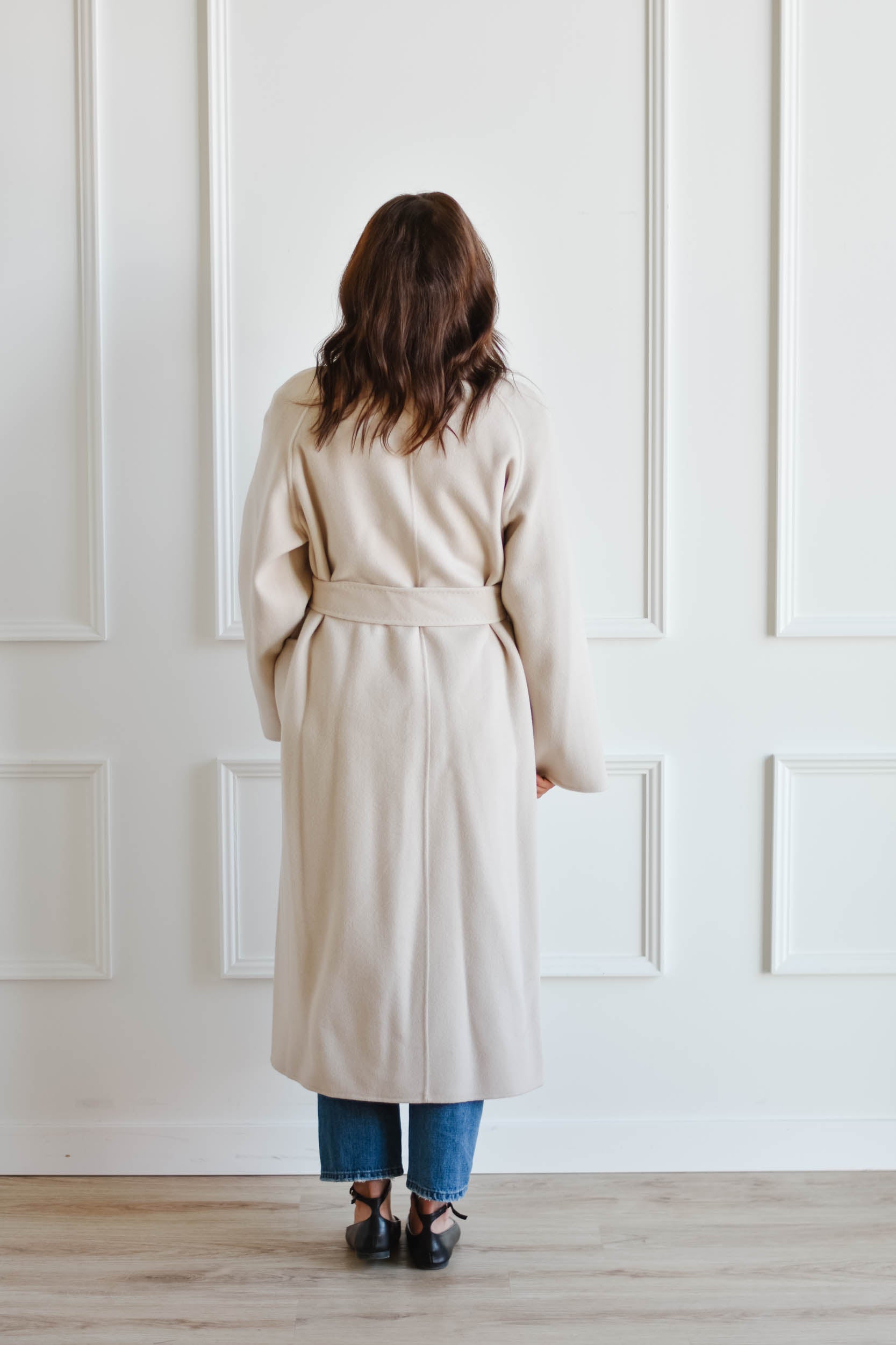 Cream wool wrap clearance coat