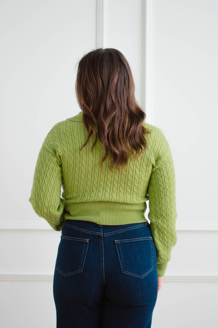 Matcha Polo Knit Sweater