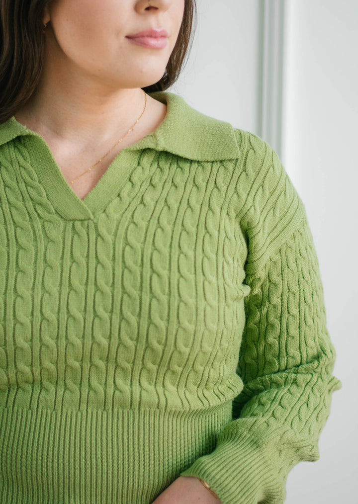 Matcha Polo Knit Sweater