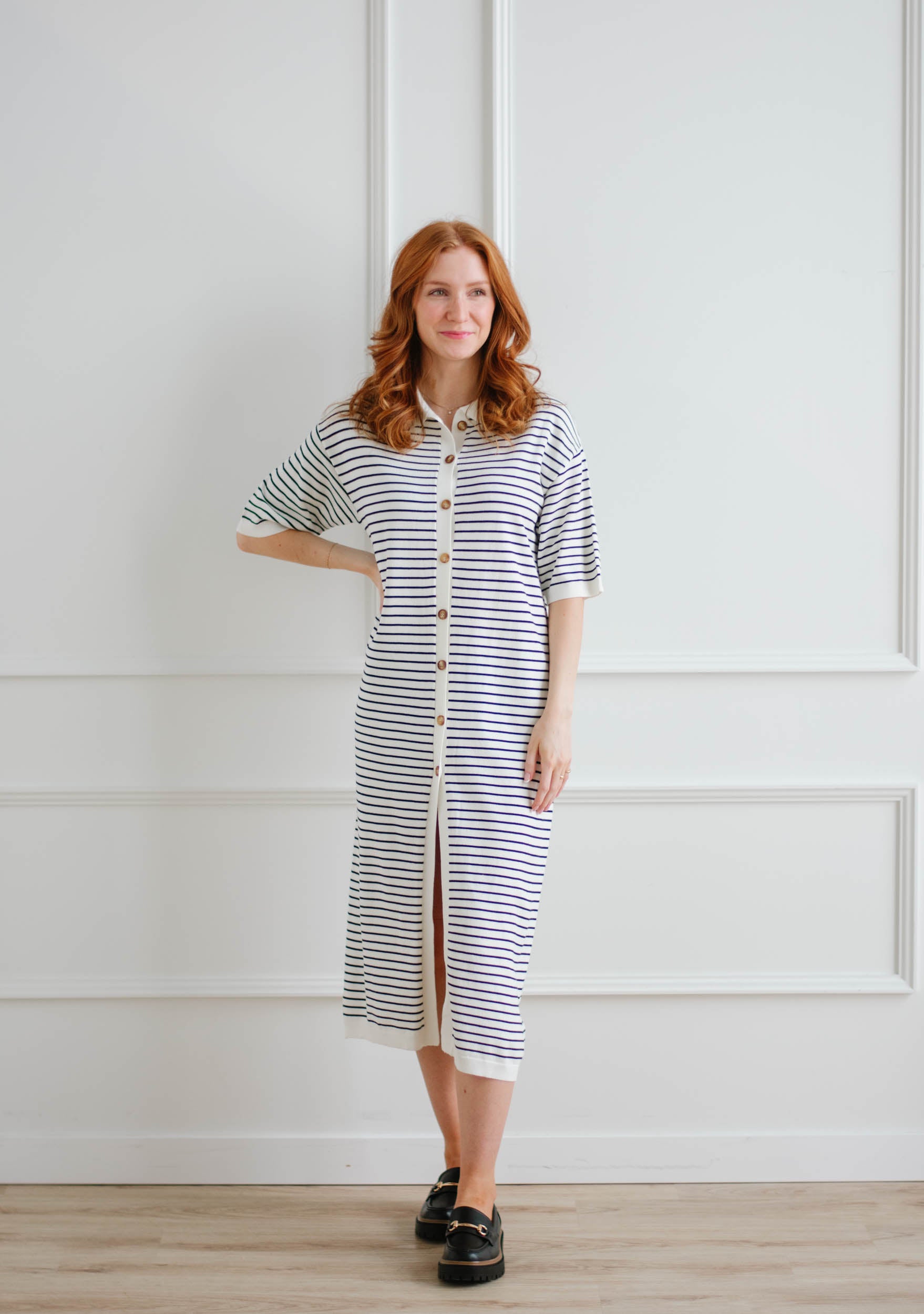 Knit 2024 shirt dress