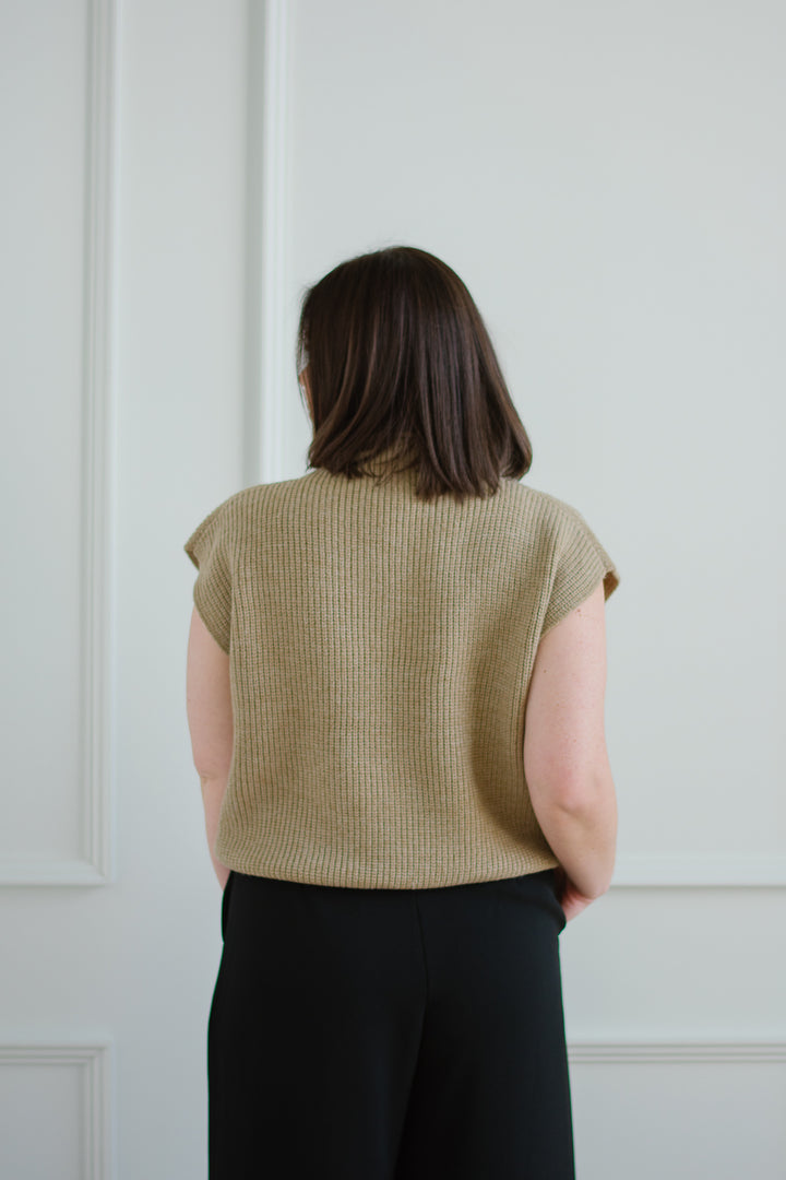 Taupe Mock Neck Vest