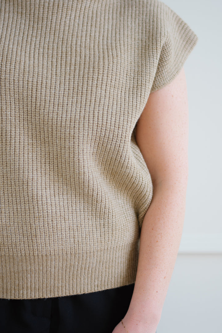 Taupe Mock Neck Vest