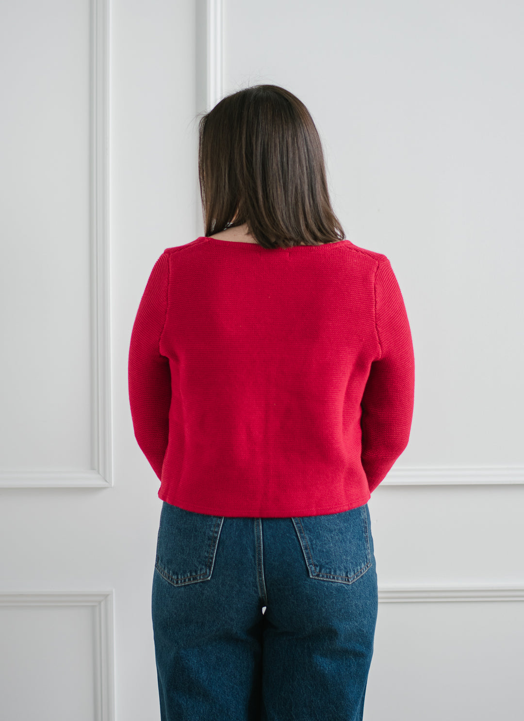 Alora Tie Knit Cardigan - Red