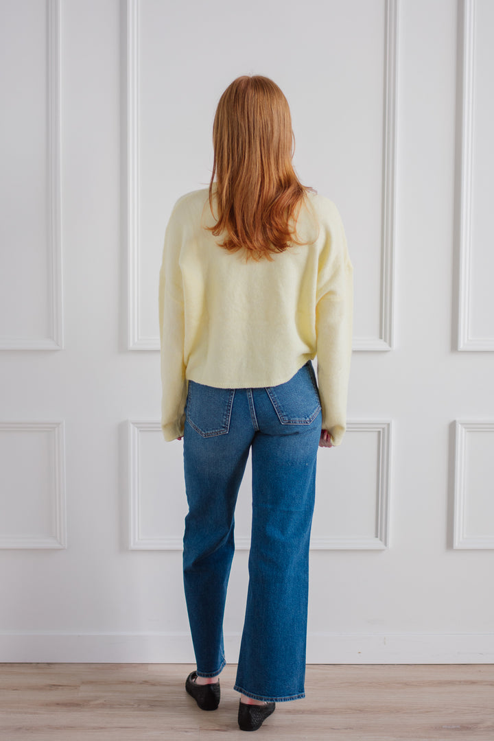 Soft Yellow Button Cardigan