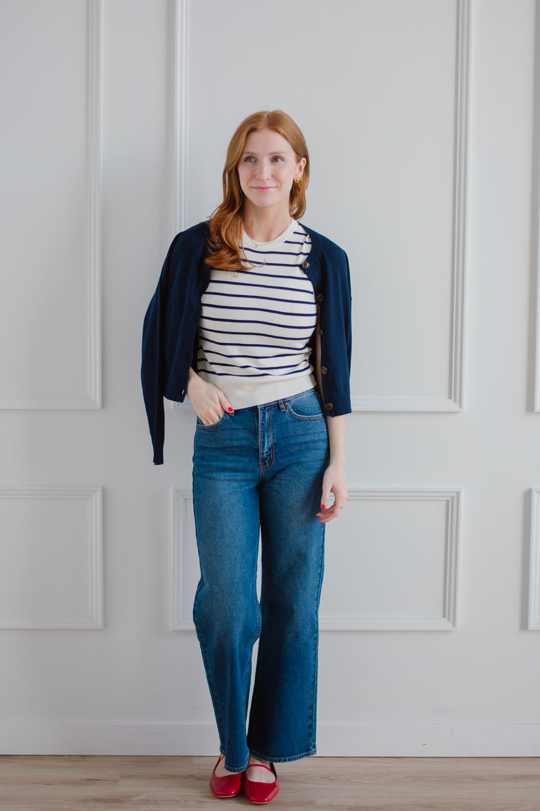 Navy Stripe Knit Tank