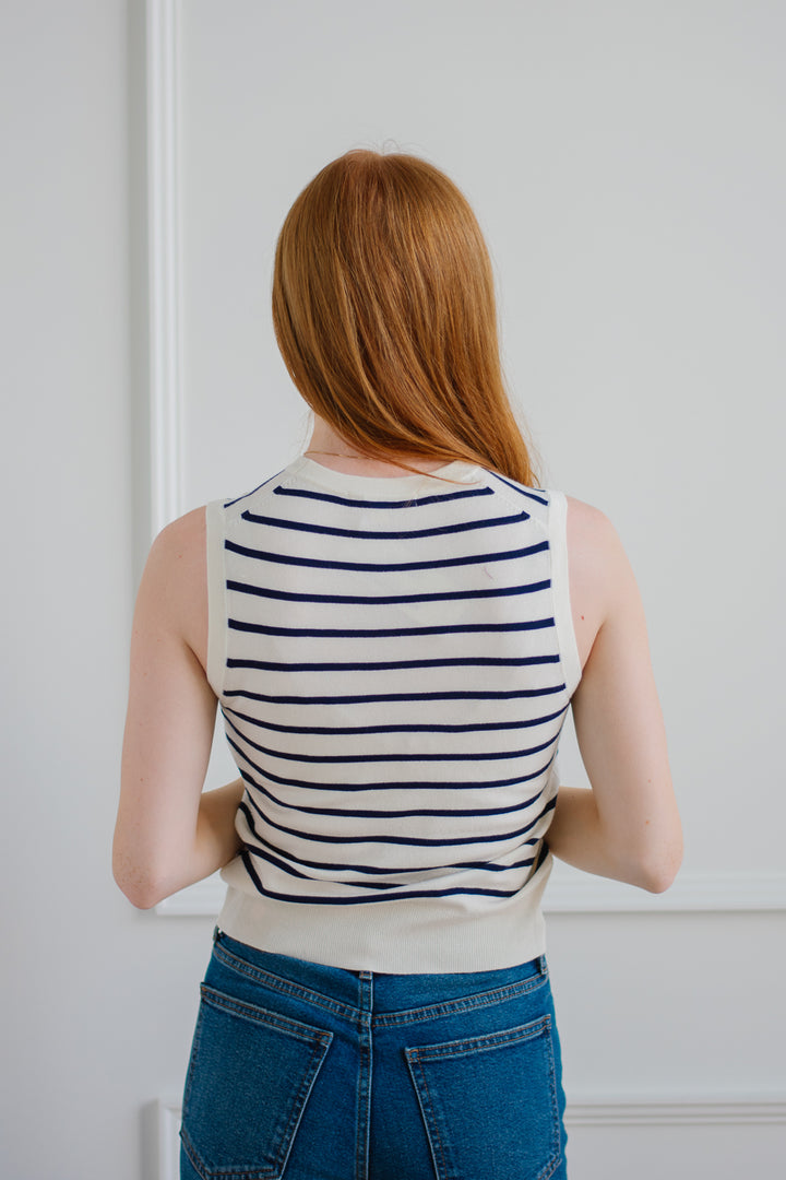 Navy Stripe Knit Tank