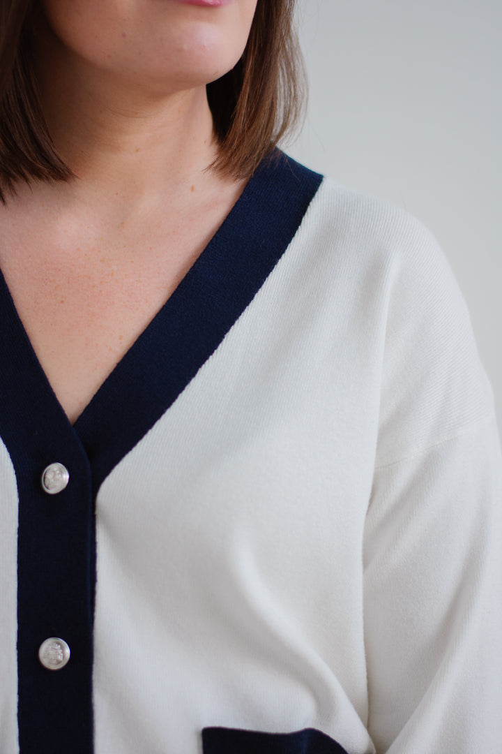 Lola Navy Accent Cardigan